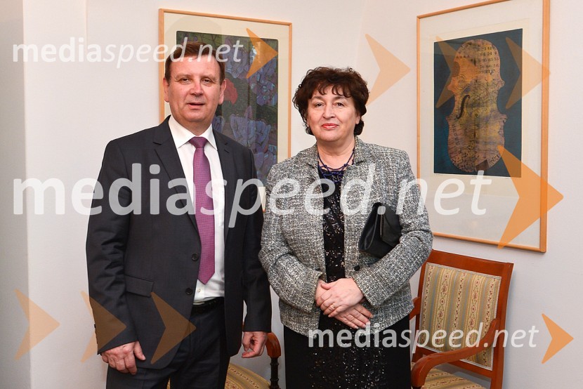 mag. Anton Balažek, župan občine Lendava; mag. Julijana Bizjak Mlakar, ministrica za kulturoJoan Miró, otvoritev razstave grafik