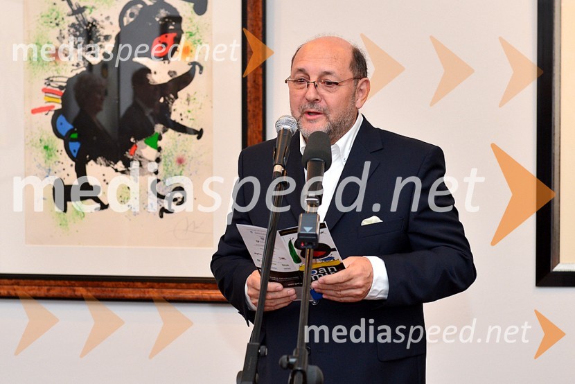 dr. Janez Balažic, umetnostni zgodovinarJoan Miró, otvoritev razstave grafik