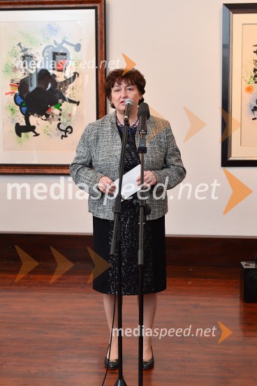 mag. Julijana Bizjak Mlakar, ministrica za kulturoJoan Miró, otvoritev razstave grafik