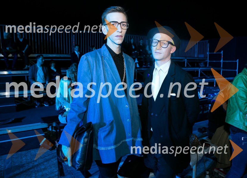  Matjaž Plošinjak, modni oblikovalec;  Eric Maj  Potočnik, modni oblikovalecLjubljana fashion week 2016, 3. dan, obiskovalci