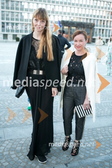  Petra Windschnurer, urednica mode in lepote, Elle;  Karin Bizjak, blogerka, Cute LifeLjubljana fashion week 2016, 3. dan, obiskovalci