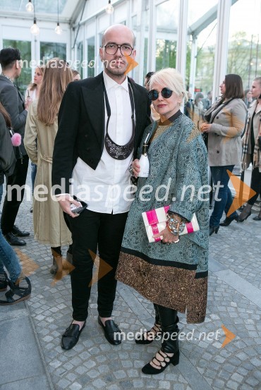  Peter Movrin, modni oblikovalec;  Barbara ŽnidarLjubljana fashion week 2016, 3. dan, obiskovalci