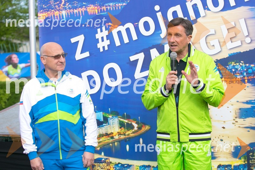  Bogdan Gabrovec, predsednik Olimpijskega komiteja Slovenije, predsednik Judo zveze Slovenije;  Borut Pahor, predsednik Republike SlovenijePredsednik MOK-a Thomas Bach na obisku v Sloveniji