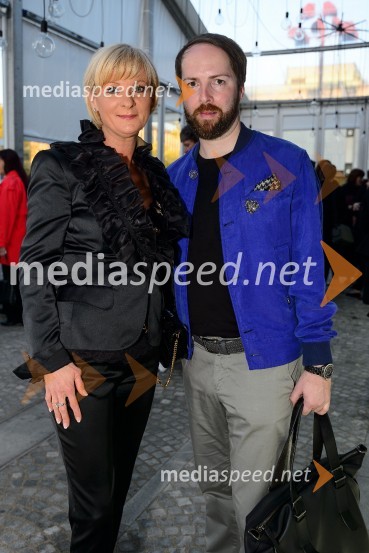  Sonja Poljanšek Škrabec, lastnica Welness centra Sunny;  Dejan David Kemperl, glavni in odgovorni urednik revij David in Golf klubLjubljana fashion week 2016, 4. dan, obiskovalci