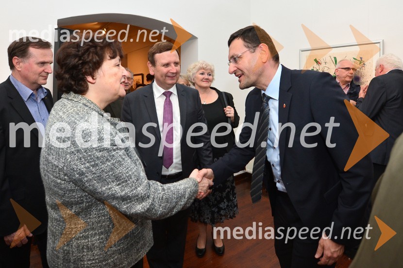  Ivan Bizjak; mag. Julijana Bizjak Mlakar, ministrica za kulturo; mag. Anton Balažek, župan občine Lendava;  ... Joan Miró, otvoritev razstave grafik