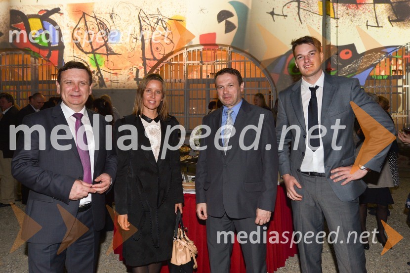 mag. Anton Balažek, župan občine Lendava;  ... ;  Ferenc Horváth, podžupan, Občina Lendava;  ... Joan Miró, otvoritev razstave grafik