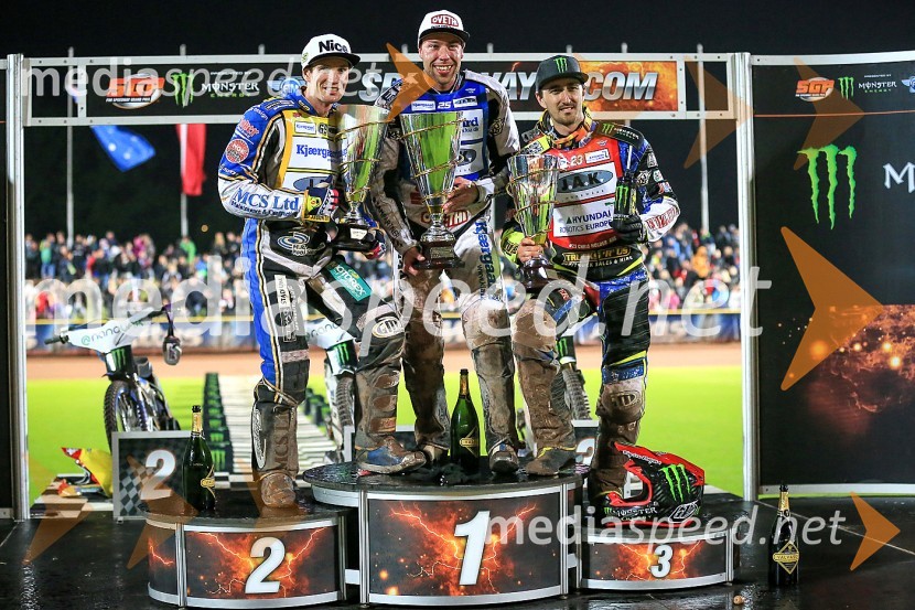  Jason Doyle, speedwayist (Avstralija);  Peter Kildemand, speedwayist (Danska);  Chris Holder, speedwayist (Avstralija)Žagar v Krškem s štirimi točkami