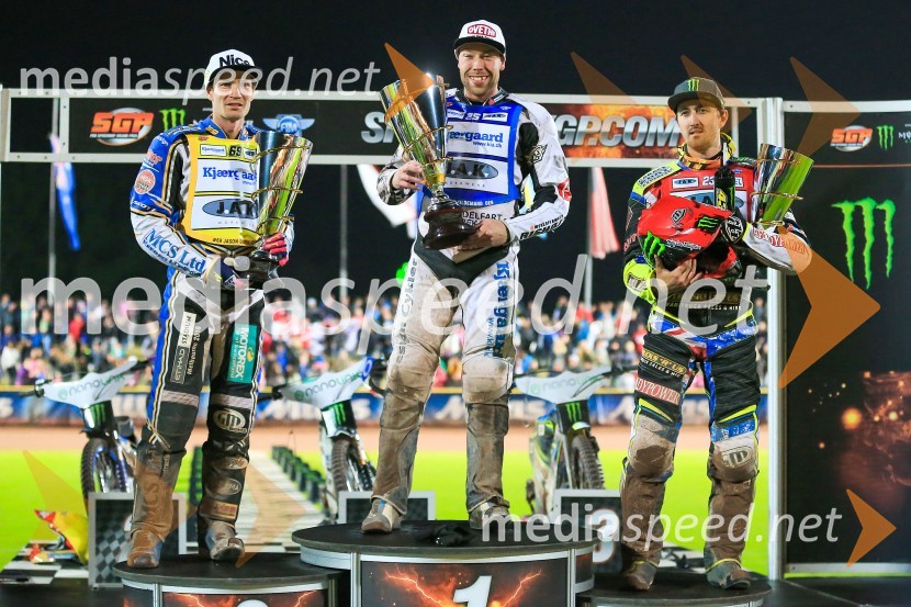  Jason Doyle, speedwayist (Avstralija);  Peter Kildemand, speedwayist (Danska);  Chris Holder, speedwayist (Avstralija)Žagar v Krškem s štirimi točkami