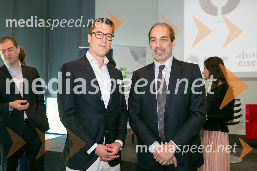  Casper Jorna, Ellen MacArthur Foundation;  Giancarlo Miranda, predsednik uprave, Banka Koper - Intesa SanpaoloAmCham Poslovni zajtrk: ''Zeleno gospodarstvo prinaša poslovne priložnosti«