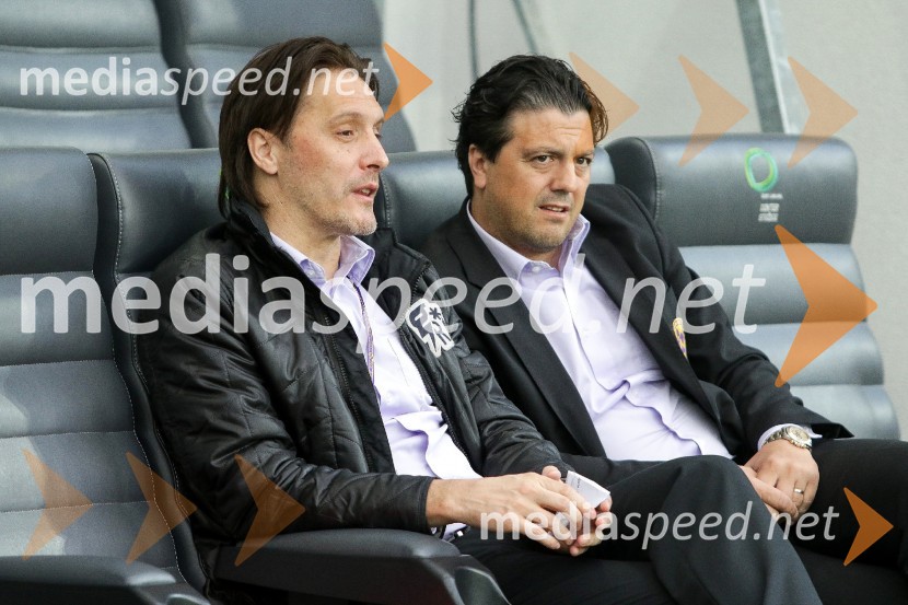  Miran Pavlin, nekdanji nogometaš;  Zlatko Zahovič, športni direktor NK MariborNogometna tekma Maribor - Olimpija 2:1