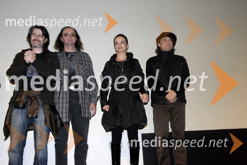 Davor Janjić, igralec v filmu, Severina, pevka in Saša LošićPremiera filma Petelinji zajtrk v Zagrebu