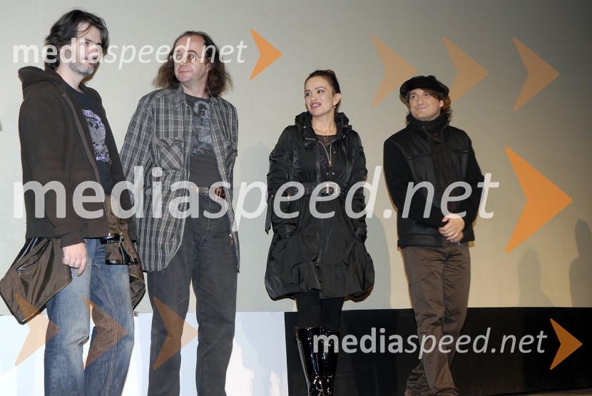 Davor Janjić, igralec v filmu, Severina, pevka in Saša LošićPremiera filma Petelinji zajtrk v Zagrebu