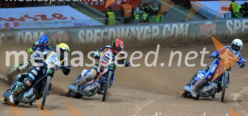  Tai  Woffinden, speedwayist (Velika Britanija);  Chris Holder, speedwayist (Avstralija);  Greg  Hancock, speedwayist (ZDA);  Matej Žagar, speedwayist (Slovenija)Žagar tretji v Varšavi
