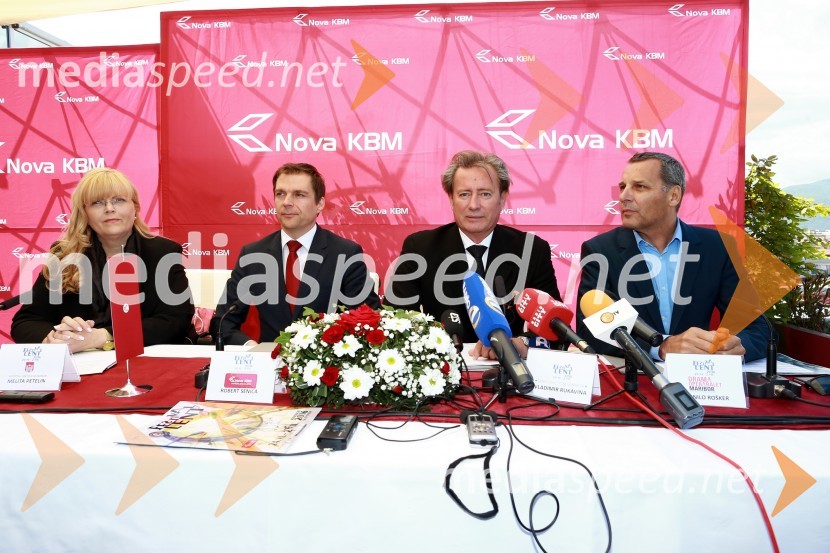  Melita  Petelin, podžupanja MOM, Lista župana Andreja Fištravca;  Robert Senica, predsednik uprave, Nova KBM;  Vladimir  Rukavina Gogo, direktor Narodnega doma Maribor ter direktor Festivala Lent ;  Danilo Rošker, direktor SNG MariborFestival Lent 2016, podpis sponzorske pogodbe z Novo KBM