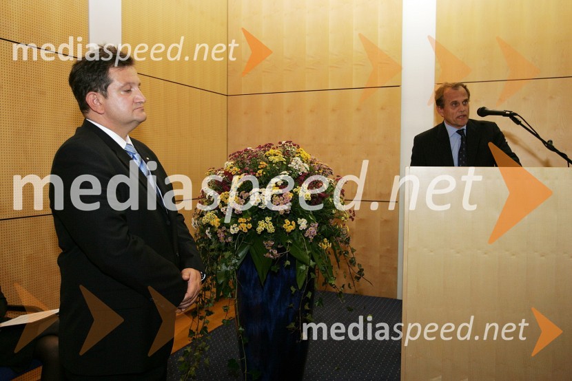 Dr. Stojan Potrč in prof. dr. Borut Štabuc, Medicinska fakulteta Univerze v MariboruPromocija doktorjev znanosti Univerze v Mariboru, oktober 2007
