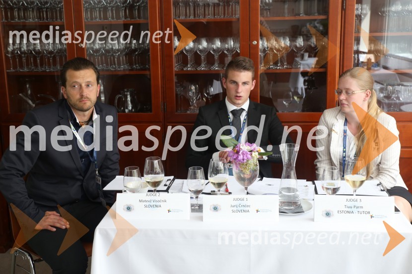  Matevž Visočnik, diplomant VSGT in dobitnik zlate medalje na tekmovanju Coupe Georges Baptiste leta 2004;  Jurij Črnčec, študent VSGT ;  Tiuu Parm, mentorica tekmovalca iz EstonijeCoupe Georges Baptiste, tekmovanje