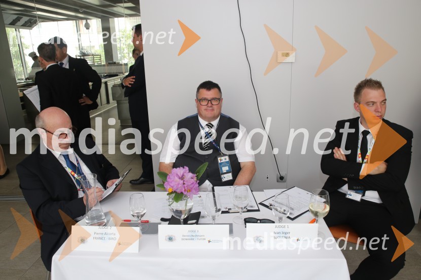  Pierre Alcorta, član predsedstva tekmovanja iz Francije;  Dennis Bechmann, mentor iz Danske ;  Ivan Jeger, diplomant VSGTCoupe Georges Baptiste, tekmovanje