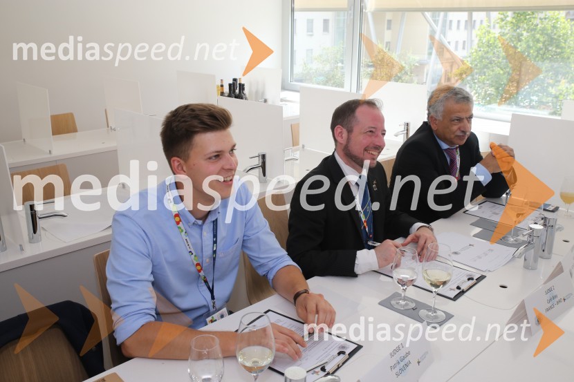  Patrik Gaube, Vino Gaube;  Cyril Bray, član predsedstva tekmovanja iz Francije;  Luis PintoCoupe Georges Baptiste, tekmovanje