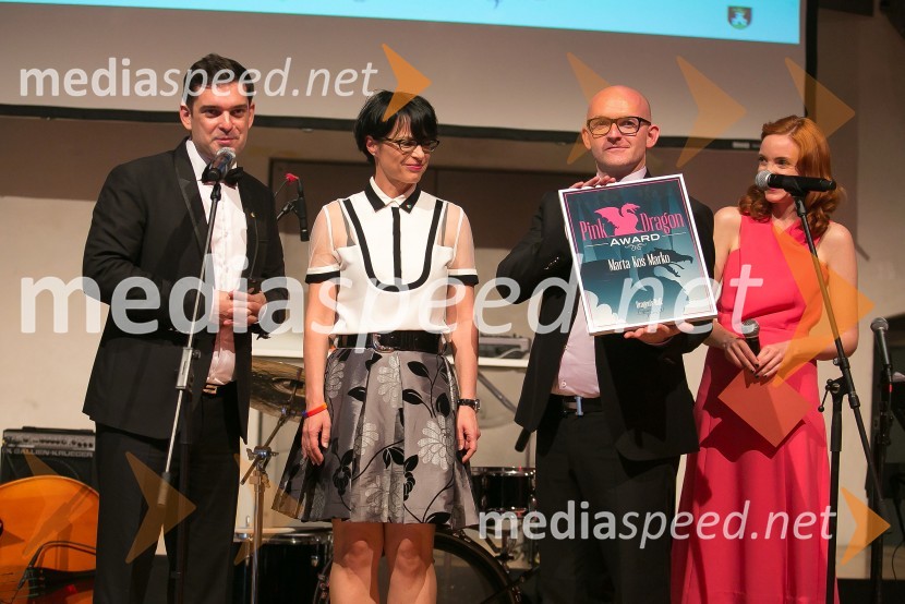  Mattej Valenčič, Imperial Luxury Travel Solutions ;  Marta Kos Marko, veleposlanica Slovenije v Nemčiji;  Matej Knific, Imperial Luxury Travel Solutions ;  Mojca Mavec, voditeljicaDragon's ball 2016