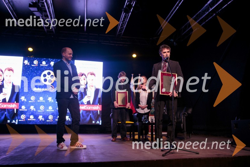  Mitja Okorn, režiser;  Sergej Racman, lastnik Kolosej kinematografovMitja Okorn je za svoj film Planet samskih prejel dve zlati roli
