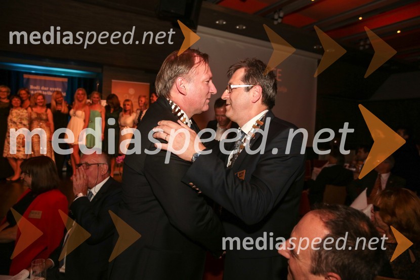 prof. dr. Bojan Cestnik, predsednik Rotary Cluba Ljubljana Ilirija;  Martin Šinigoj, Guverner Rotary Distrikta 1912Rotary dobrodelna prireditev