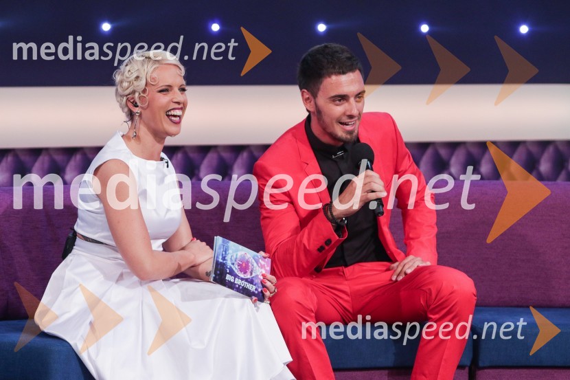  Manja Stević Plesnar, voditeljica, Big Brother;  Dragan Stjepanović, tekmovalec šova Big Brother 2016Zmagovalka šova Big Brother 2016 je Mirela Lapanović
