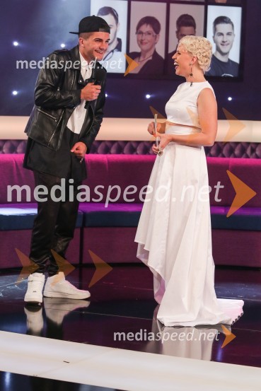  Jasmin Cerić, udeleženec šova Big Brother;  Manja Stević Plesnar, voditeljica, Big BrotherZmagovalka šova Big Brother 2016 je Mirela Lapanović