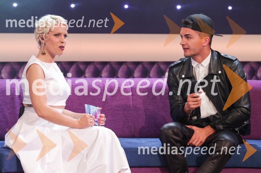  Manja Stević Plesnar, voditeljica, Big Brother;  Jasmin Cerić, udeleženec šova Big BrotherZmagovalka šova Big Brother 2016 je Mirela Lapanović