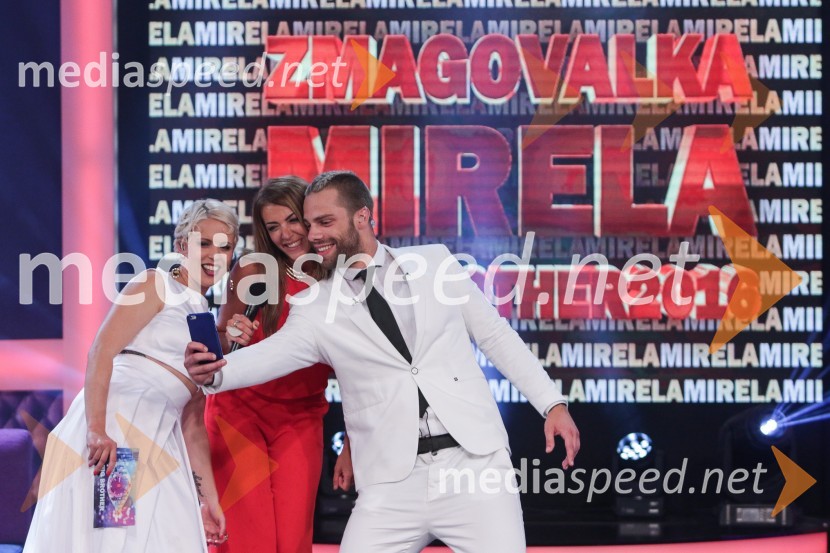  Manja Stević Plesnar, voditeljica, Big Brother;  Mirela Lapanović, udeleleženka šova Big Brother;  Emi Nikočević, nekdanji tekmovalec v resničnostnem šovu BarZmagovalka šova Big Brother 2016 je Mirela Lapanović