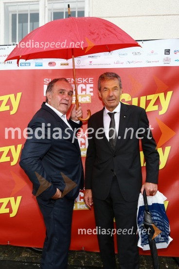  Bojan Budja, odgovorni urednik dnevnika Slovenske novice ;  Stojan Petrič, predsednik sosveta Kolektor Group d.o.o.25 let Slovenskih novic in predstavitev revije Suzy