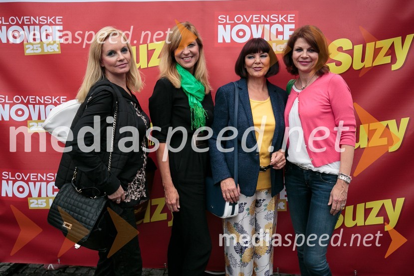  Andreja  Medvedič, lastnica in direktorica Sense Wellness Cluba; mag. Marjeta Kljajič, agencija Nicha;  Nina Gazibara, nekdanja manekenka; mag. Lidia Pavlin, agencija Nicha25 let Slovenskih novic in predstavitev revije Suzy