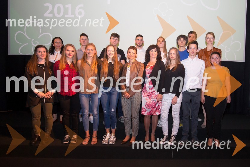 ... ;  ... ;  Jerneja Jenšterle, Mladi up 2016;  Jani Leban, Mladi up 2016;  ... ;  ... ;  Žan Milošič Dundek, Mladi up 2016; prof. dr. Maja Makovec Brenčič, ministrica za izobraževanje, znanost in šport;  Nino Celec, Mladi up 2016;  ... ;  Dorotea  Senica, flavtistka, Mladi up 2016;  ... ;  Aleksej Jurca, Mladi up 2016;  Luka Govedič, Mladi up 2016;  Nikola Pajanovič, Mladi up 2016;  ... ;  ... Mladi upi 2016