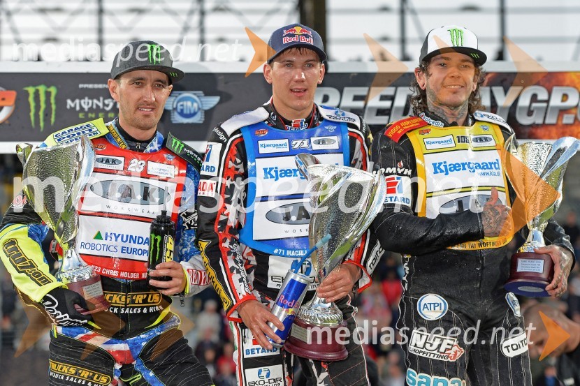  Chris Holder, speedwayist (Avstralija);  Maciej Janowski, speedwayist (Poljska);  Tai  Woffinden, speedwayist (Velika Britanija)Žagar s sedmim mestom iz Danske