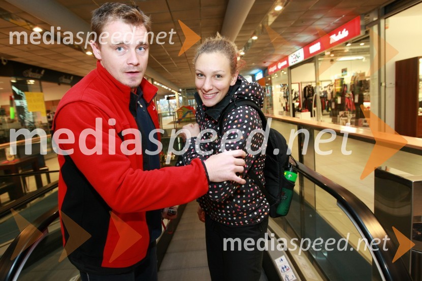 Kristjan Perčič, kondicijski trener in Ilka Štuhec, smučarkaIlka Štuhec, smučarka