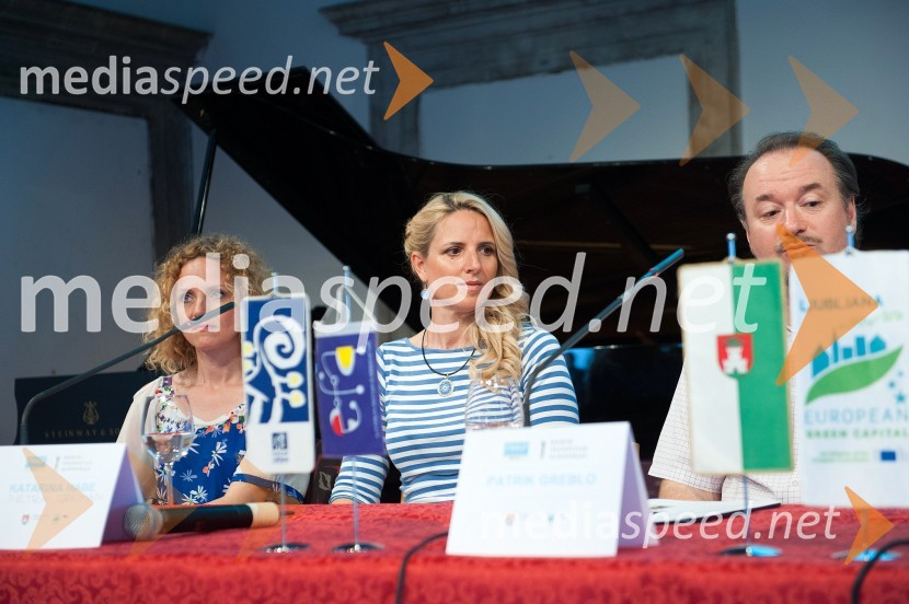  Petra  Grkman, Katrinas;  Katarina Habe, Katrinas;  Patrik Greblo, dirigentPoletna noč 2016, novinarska konferenca in predstavitev programa