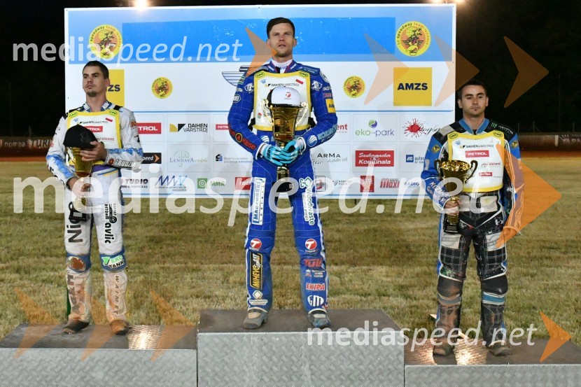  Jurica Pavlic, speedwayist (SK Unia Donji Kraljevec);  Matej Žagar, speedwayist (Slovenija);  József Tabaka, spedwayistŽagar do brezmadežne zmage v Lendavi