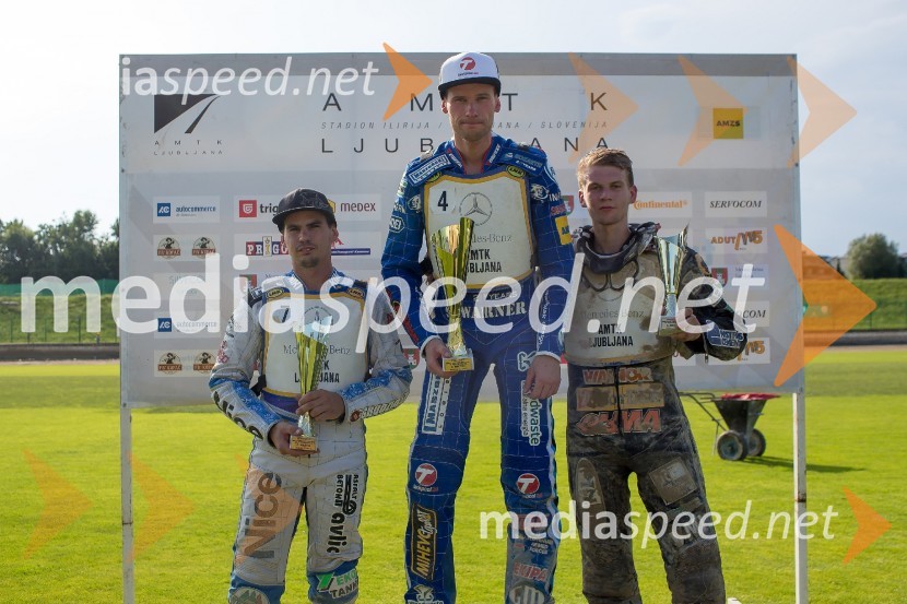  Jurica Pavlic, speedwayist (SK Unia Donji Kraljevec);  Matej Žagar, speedwayist (Slovenija);  Nick Škorja, speedwayist (AMTK Ljubljana)Žagar v Ljubljani s tretjim maksimumom, prve stopničke Škorje