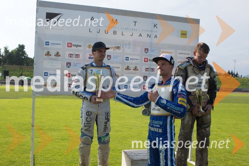  Jurica Pavlic, speedwayist (SK Unia Donji Kraljevec);  Matej Žagar, speedwayist (Slovenija);  Nick Škorja, speedwayist (AMTK Ljubljana)Žagar v Ljubljani s tretjim maksimumom, prve stopničke Škorje