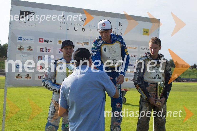  Jurica Pavlic, speedwayist (SK Unia Donji Kraljevec);  Matej Žagar, speedwayist (Slovenija);  Nick Škorja, speedwayist (AMTK Ljubljana)Žagar v Ljubljani s tretjim maksimumom, prve stopničke Škorje