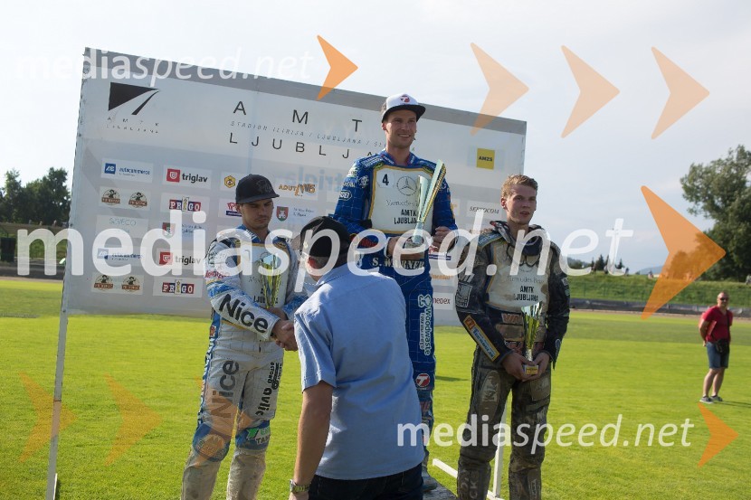  Jurica Pavlic, speedwayist (SK Unia Donji Kraljevec);  Matej Žagar, speedwayist (Slovenija);  Nick Škorja, speedwayist (AMTK Ljubljana)Žagar v Ljubljani s tretjim maksimumom, prve stopničke Škorje