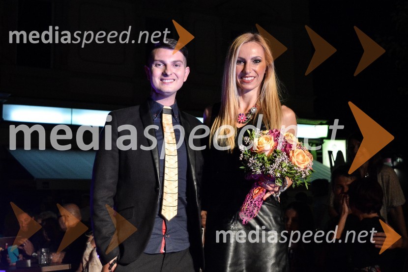  Damjan Murko, pevec;  Nataša Maučec, lastnica salona PaladeSummer I can see you, fashion show