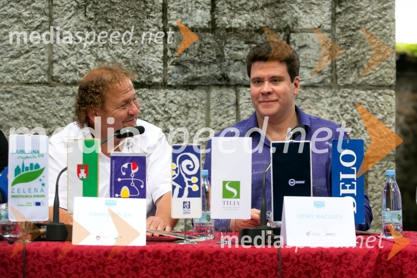  Darko  Brlek, direktor, Festival Ljubljana;  Denis Macujev, pianistFestival Ljubljana 2016: novinarska konferenca z Denisom Macujevim in Joséjem Curo