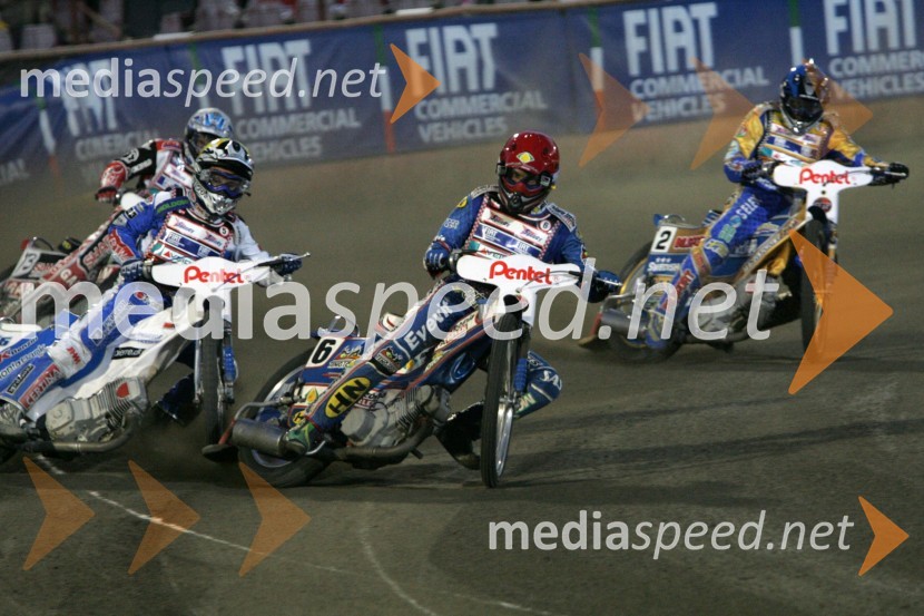 Nicki Pedersen, Danska; Tomasz Gollob, Poljska in Tony Rickardsson, ŠvedskaSPEEDWAY, Speedway Grand Prix - VN Poljske 2005 dirka