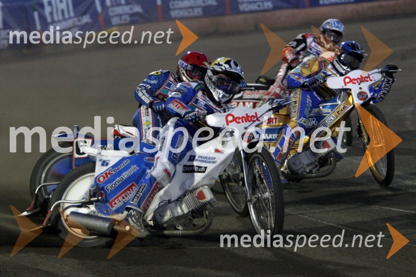 Tomasz Gollob, Poljska; Nicki Pedersen, Danska in Tony Rickardsson, ŠvedskaSPEEDWAY, Speedway Grand Prix - VN Poljske 2005 dirka