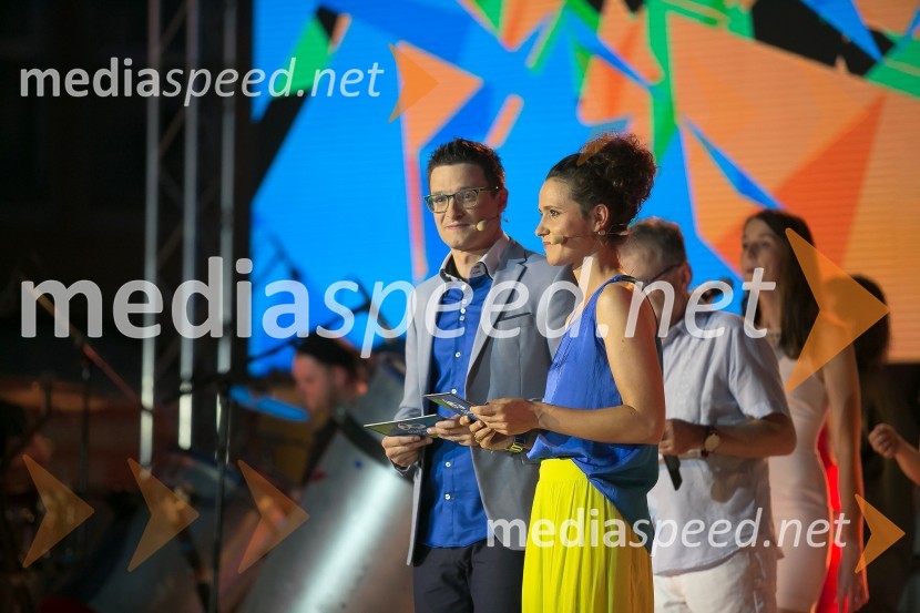  Saša  Jerković, novinar;  Andreja Okorn, voditeljicaPredstavitev olimpijske reprezentance Slovenije - Rio 2016