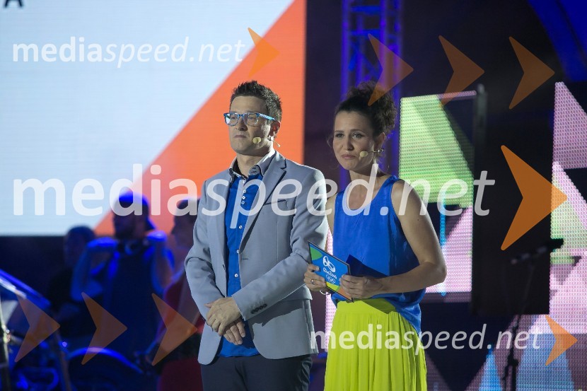  Saša  Jerković, novinar;  Andreja Okorn, voditeljicaPredstavitev olimpijske reprezentance Slovenije - Rio 2016