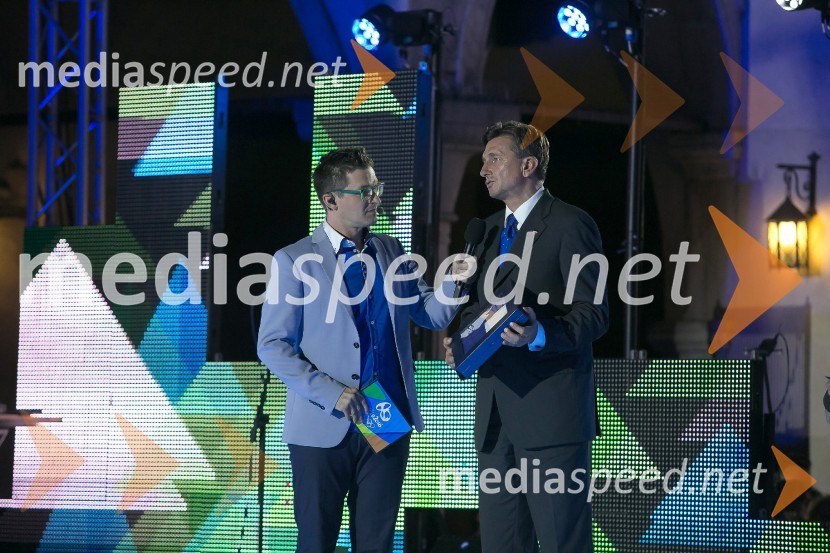  Saša  Jerković, novinar;  Borut Pahor, predsednik Republike SlovenijePredstavitev olimpijske reprezentance Slovenije - Rio 2016