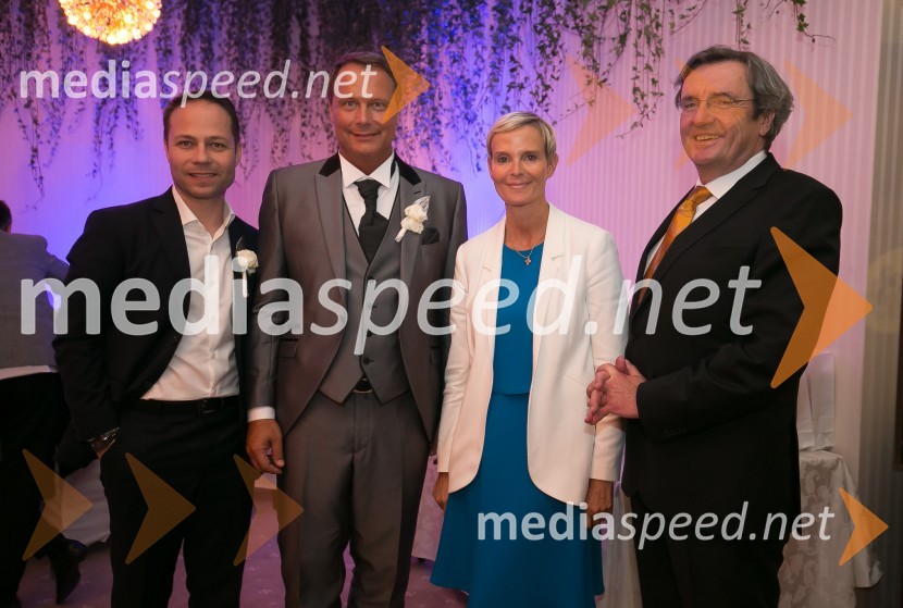  Matjaž Zadravec, predsednik Royal Vision Group; dr. Andrej Vizjak, ustanovitelj in partner AV.consulting;  Jenny Levie ;  Max RinglstetterPoroka Sonja Bajc in Andrej Vizjak
