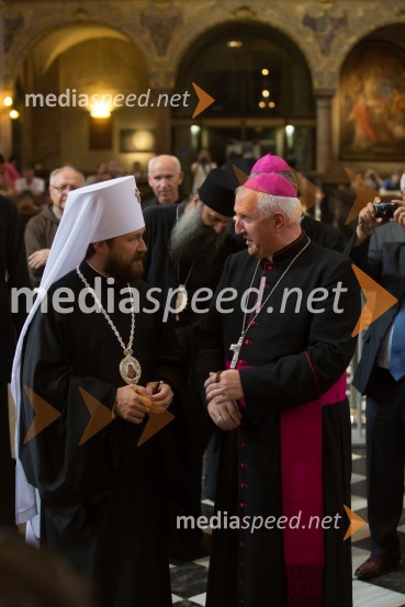  Hilarion Alfeyev, Volokolamski metropolit; msgr. Stanislav  Zore, ljubljanski nadškof,metropolitEkumensko srečanje v Ljubljani