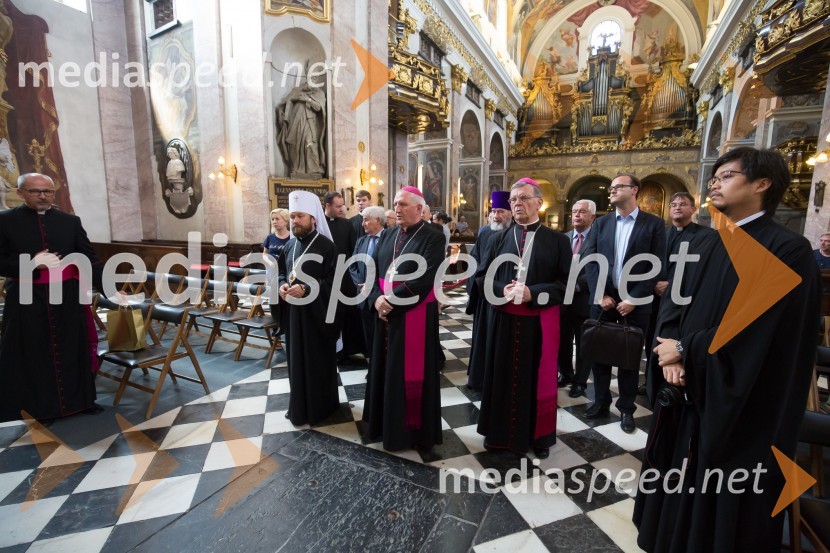  Hilarion Alfeyev, Volokolamski metropolit; msgr. Stanislav  Zore, ljubljanski nadškof,metropolit; dr. Stanislav Lipovšek, celjski škofEkumensko srečanje v Ljubljani